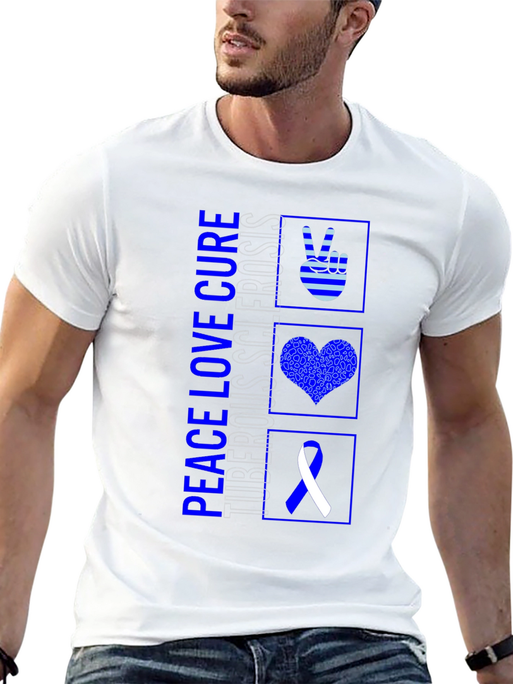 Peace Love Cure Tuberous Sclerosis Awareness Shirt