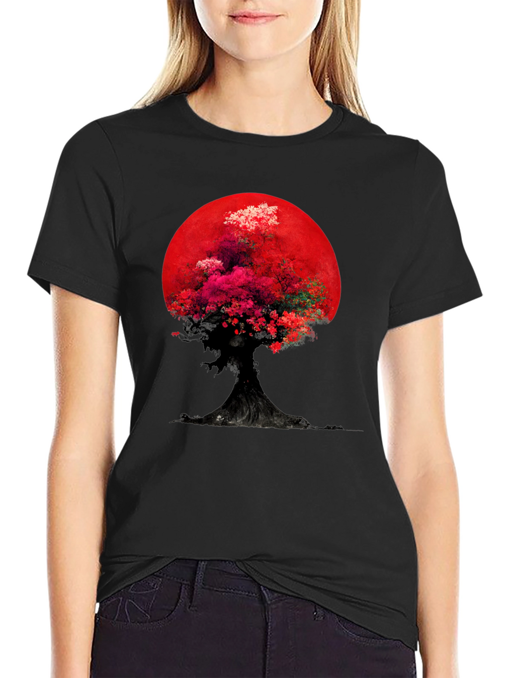 Tree of Life Red Moon Graphic Tee