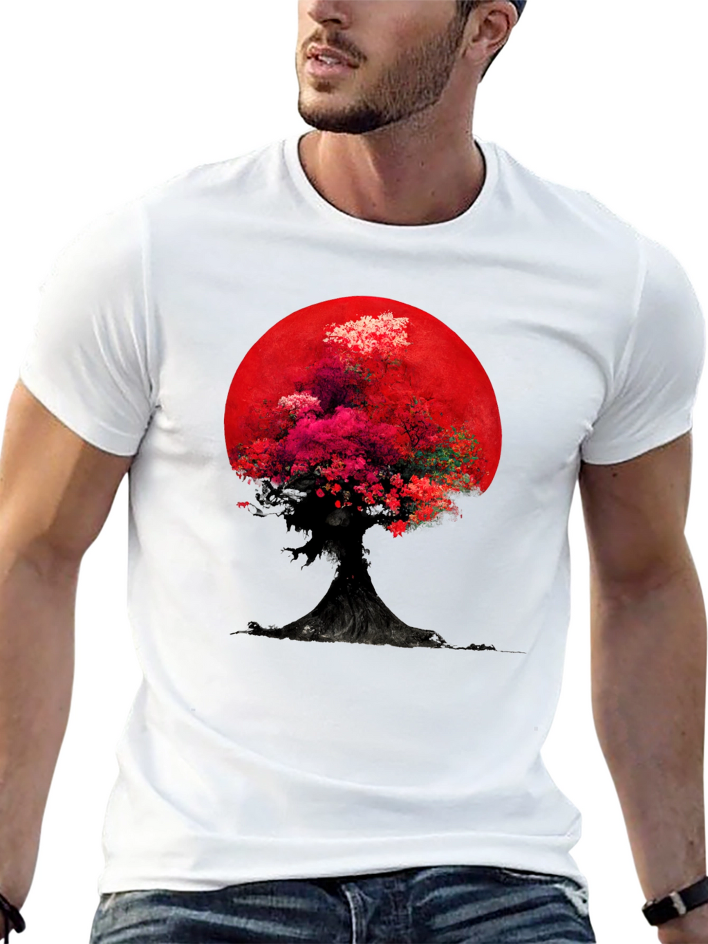 Tree of Life Red Moon Graphic Tee