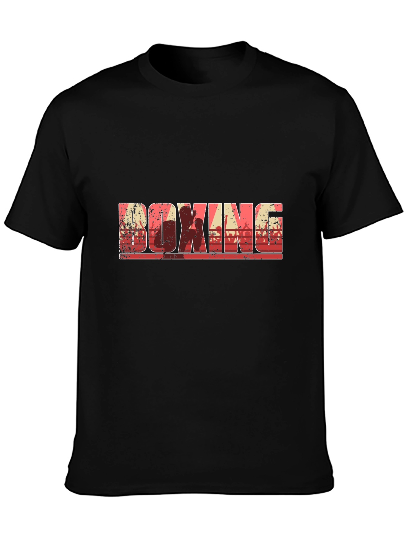 Boxing Graphic Print Crew Neck T-Shirt