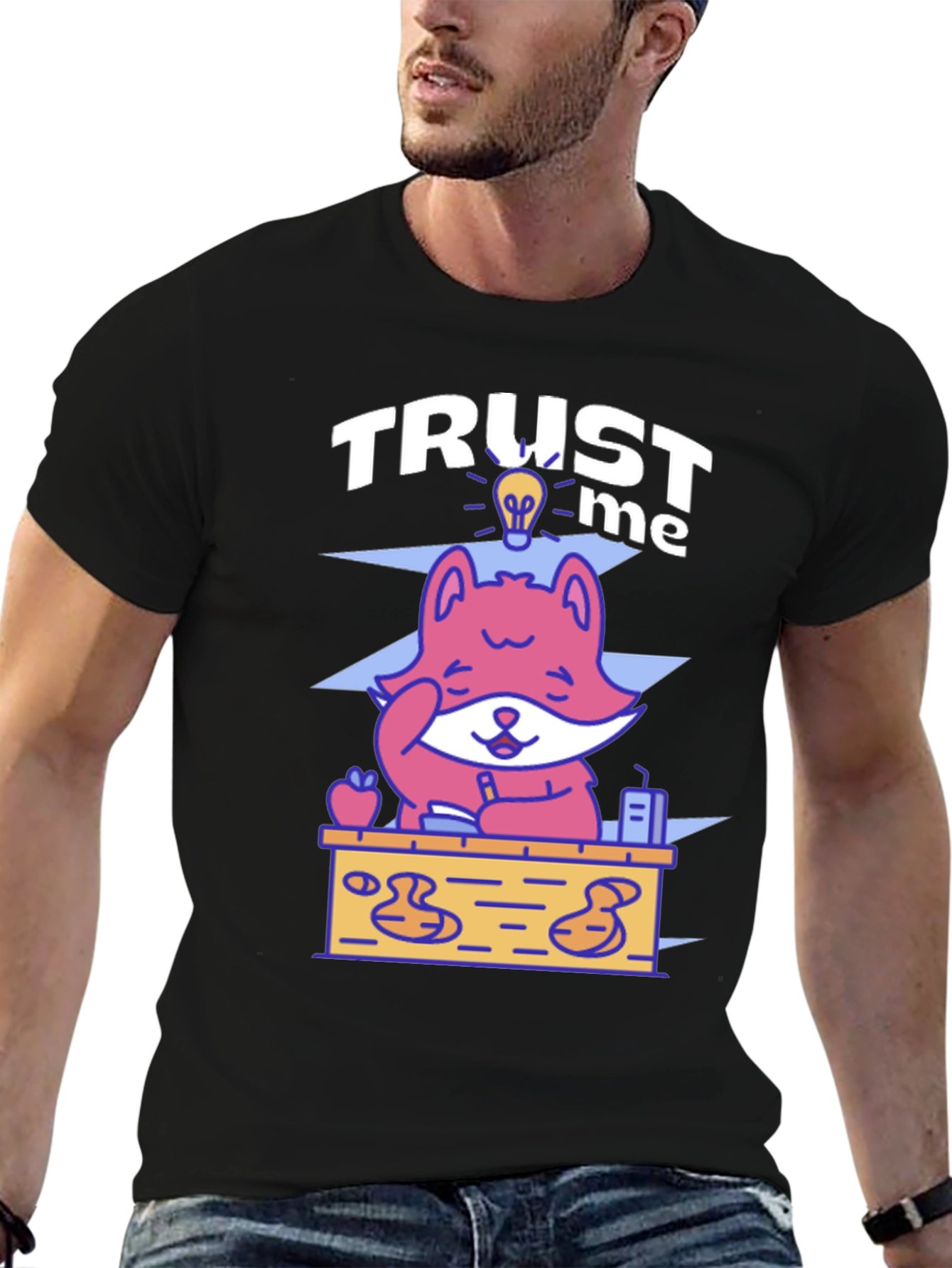 Trust Me Fox Graphic Tee - Unisex Crewneck T-Shirt