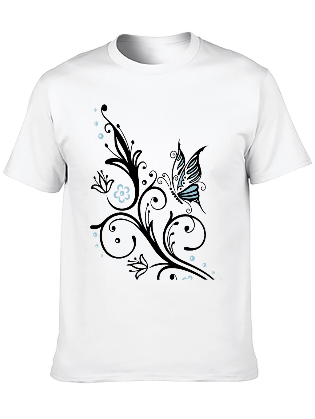 Butterfly Flourish Graphic T-Shirt - Black