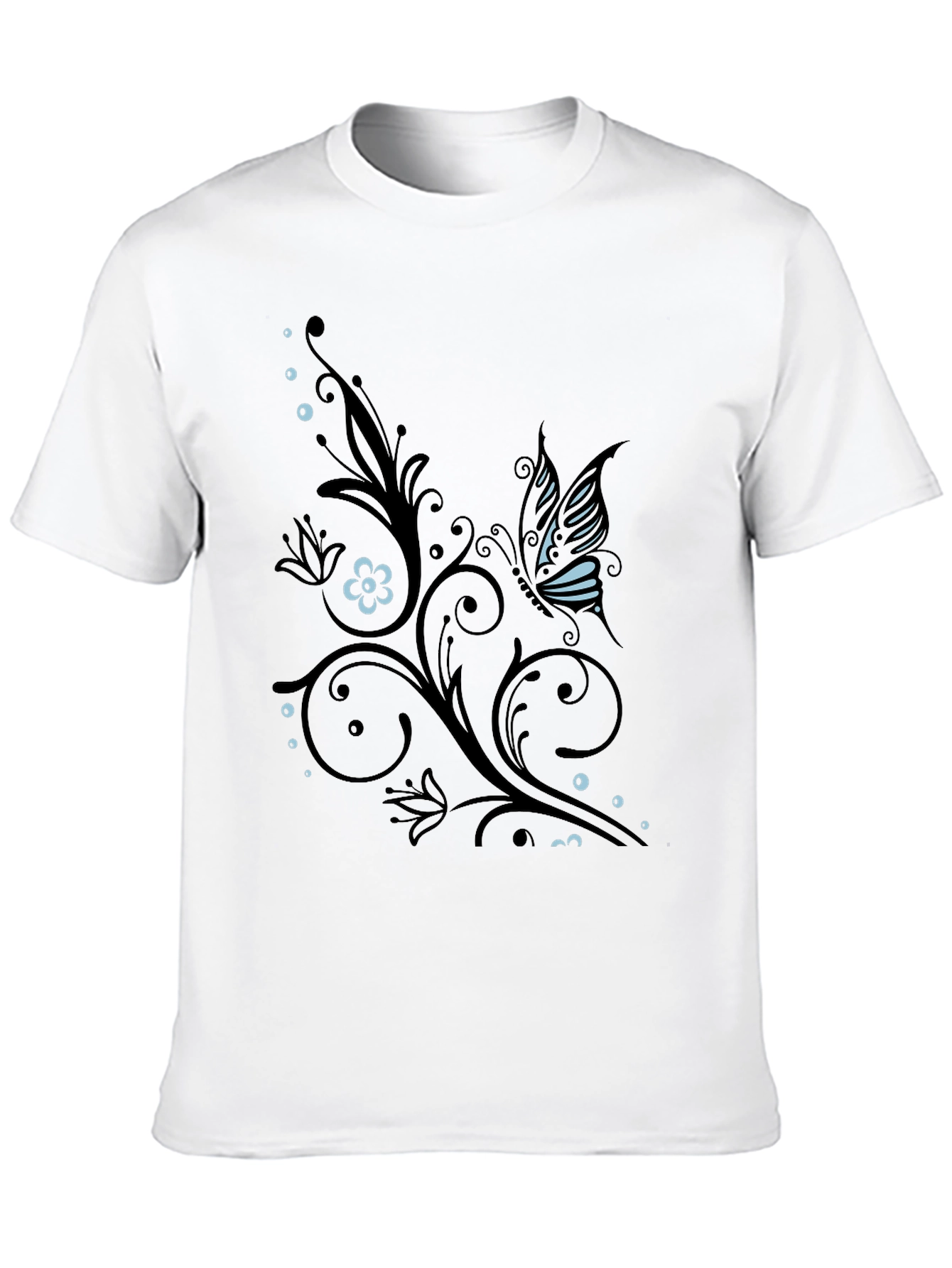 Butterfly Flourish Graphic T-Shirt - Black