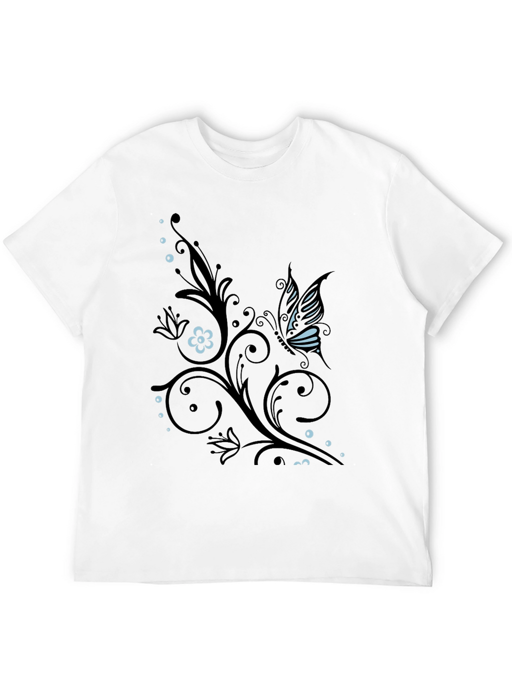 Butterfly Flourish Graphic T-Shirt - Black