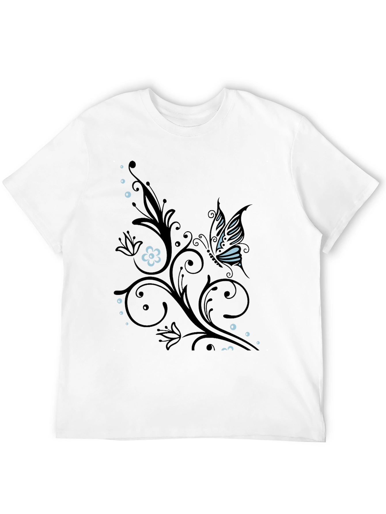 Butterfly Flourish Graphic T-Shirt - Black