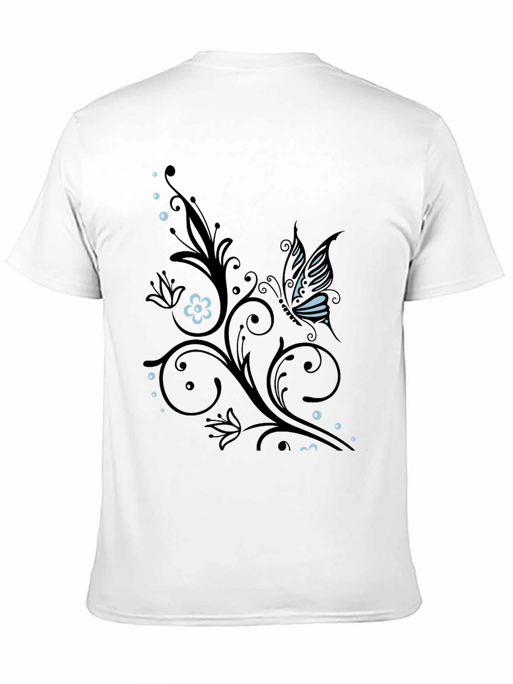 Butterfly Flourish Graphic T-Shirt - Black