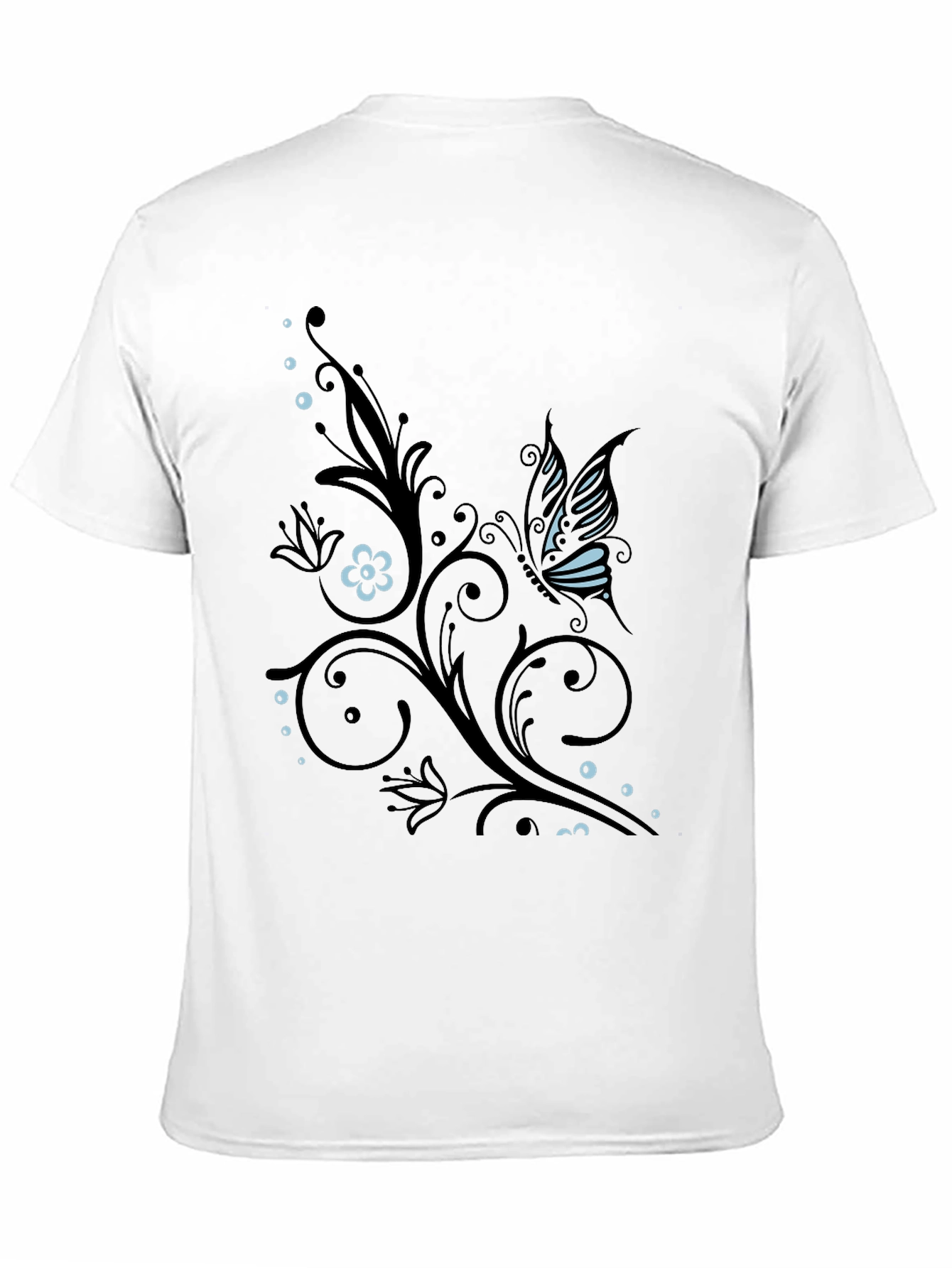 Butterfly Flourish Graphic T-Shirt - Black