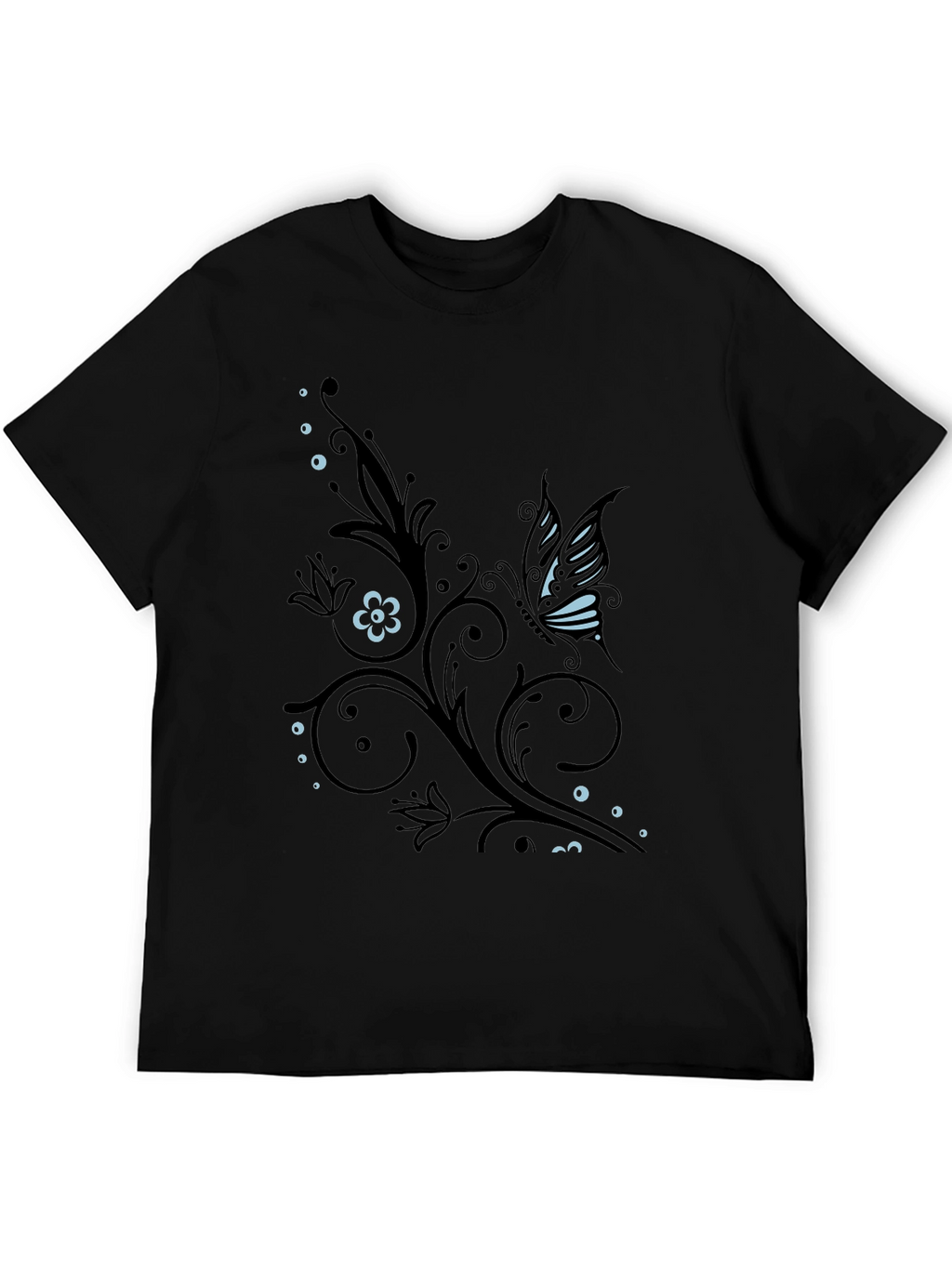 Butterfly Flourish Graphic T-Shirt - Black