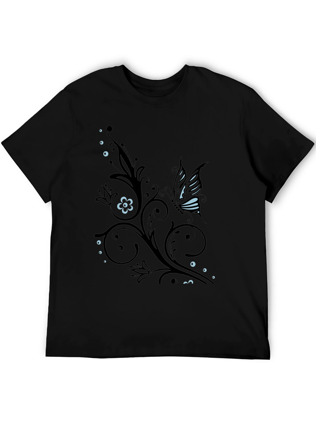 Butterfly Flourish Graphic T-Shirt - Black