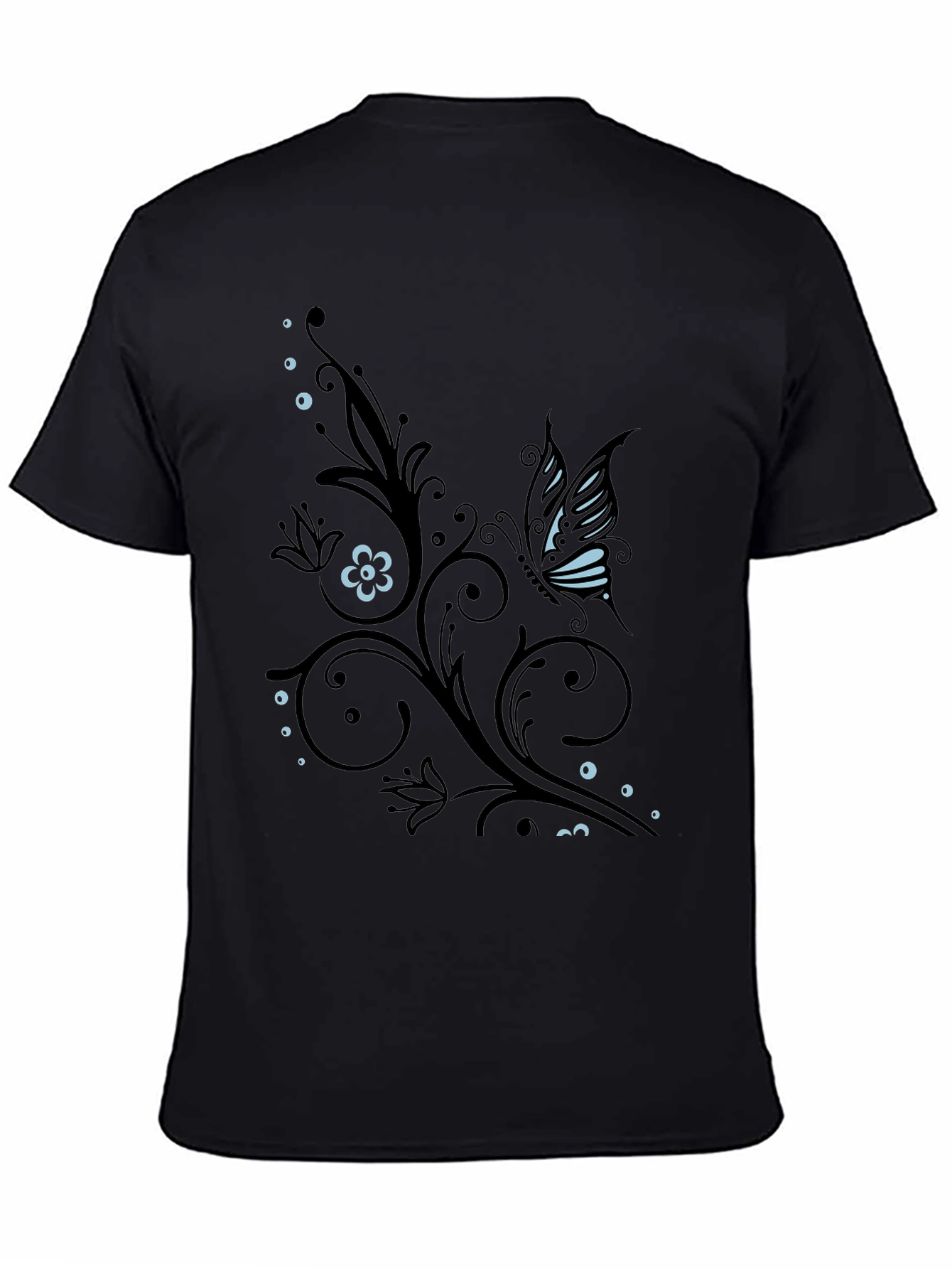 Butterfly Flourish Graphic T-Shirt - Black