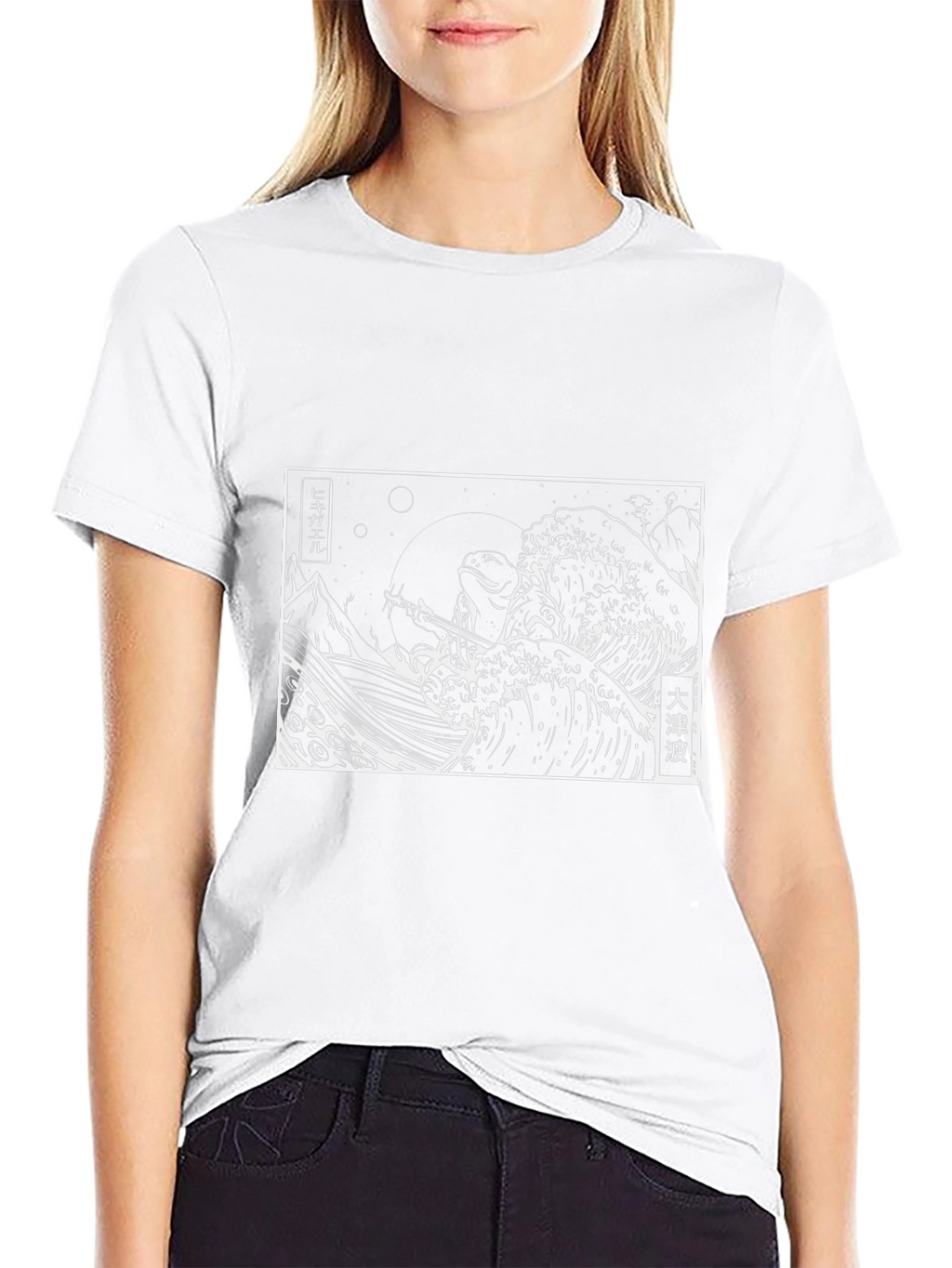 Great Wave Turtle Black T-Shirt