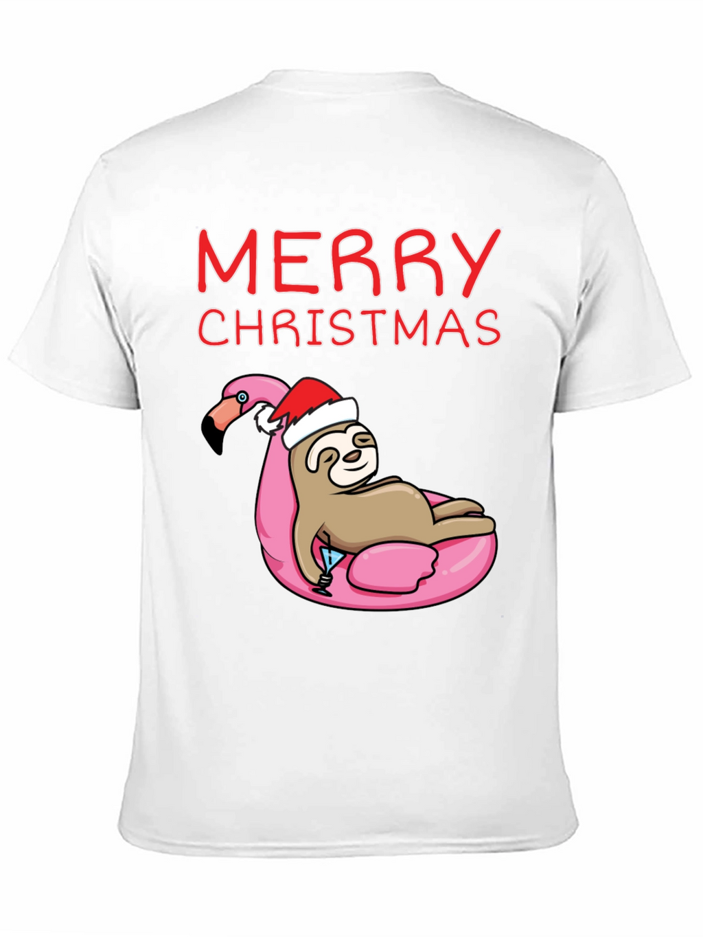 Merry Christmas Sloth Flamingo T-Shirt
