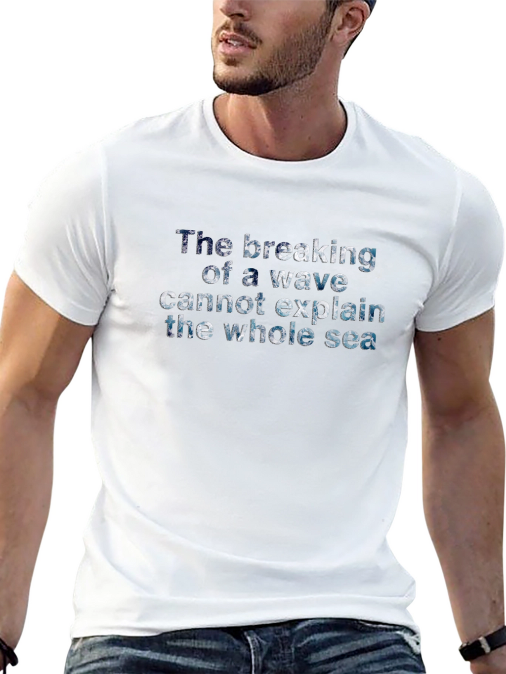Ocean Wave Quote Black T-Shirt