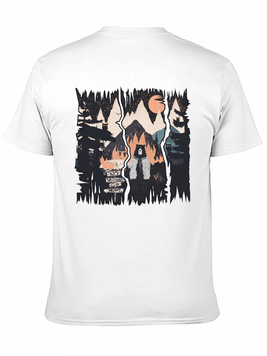 Nature Bear Graphic Black T-Shirt