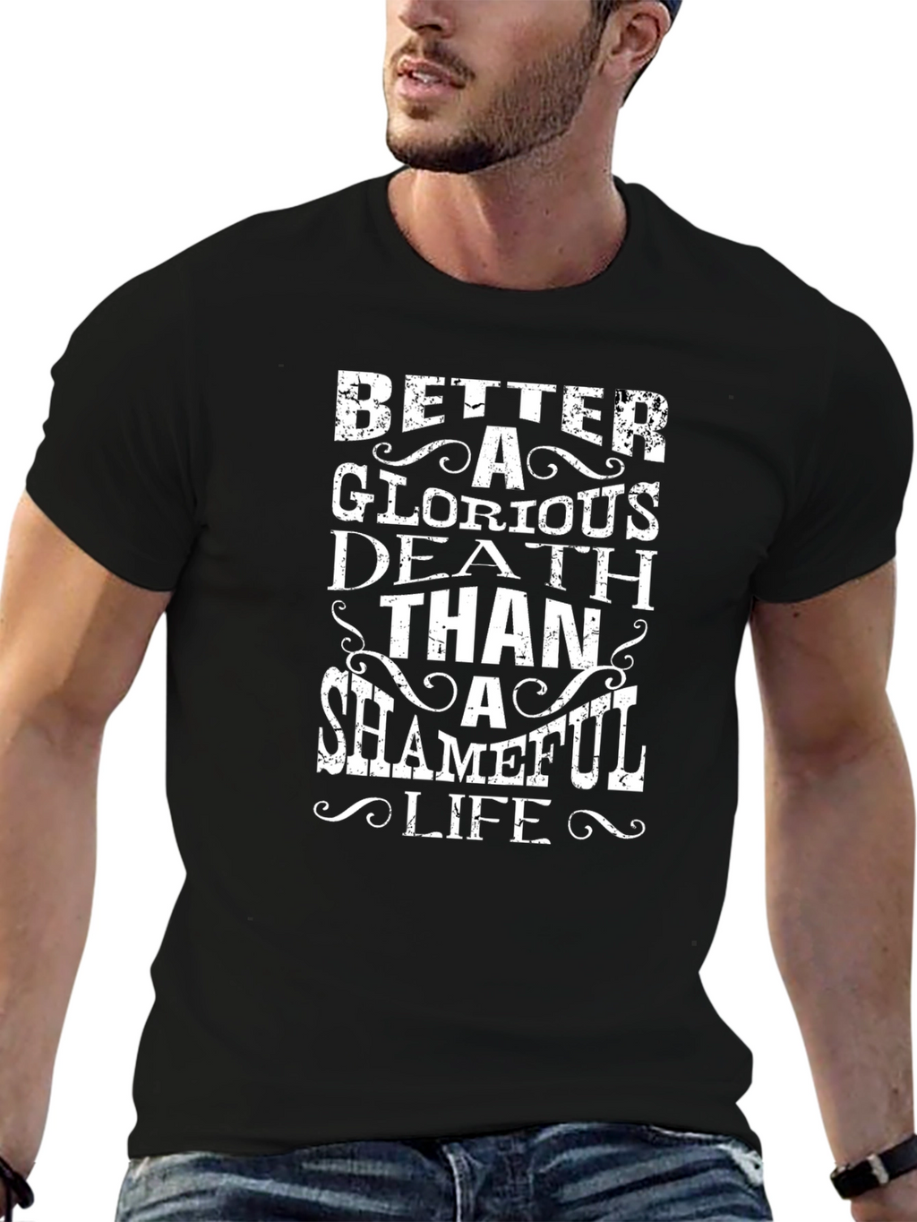 Glorious Death Graphic T-Shirt - Black