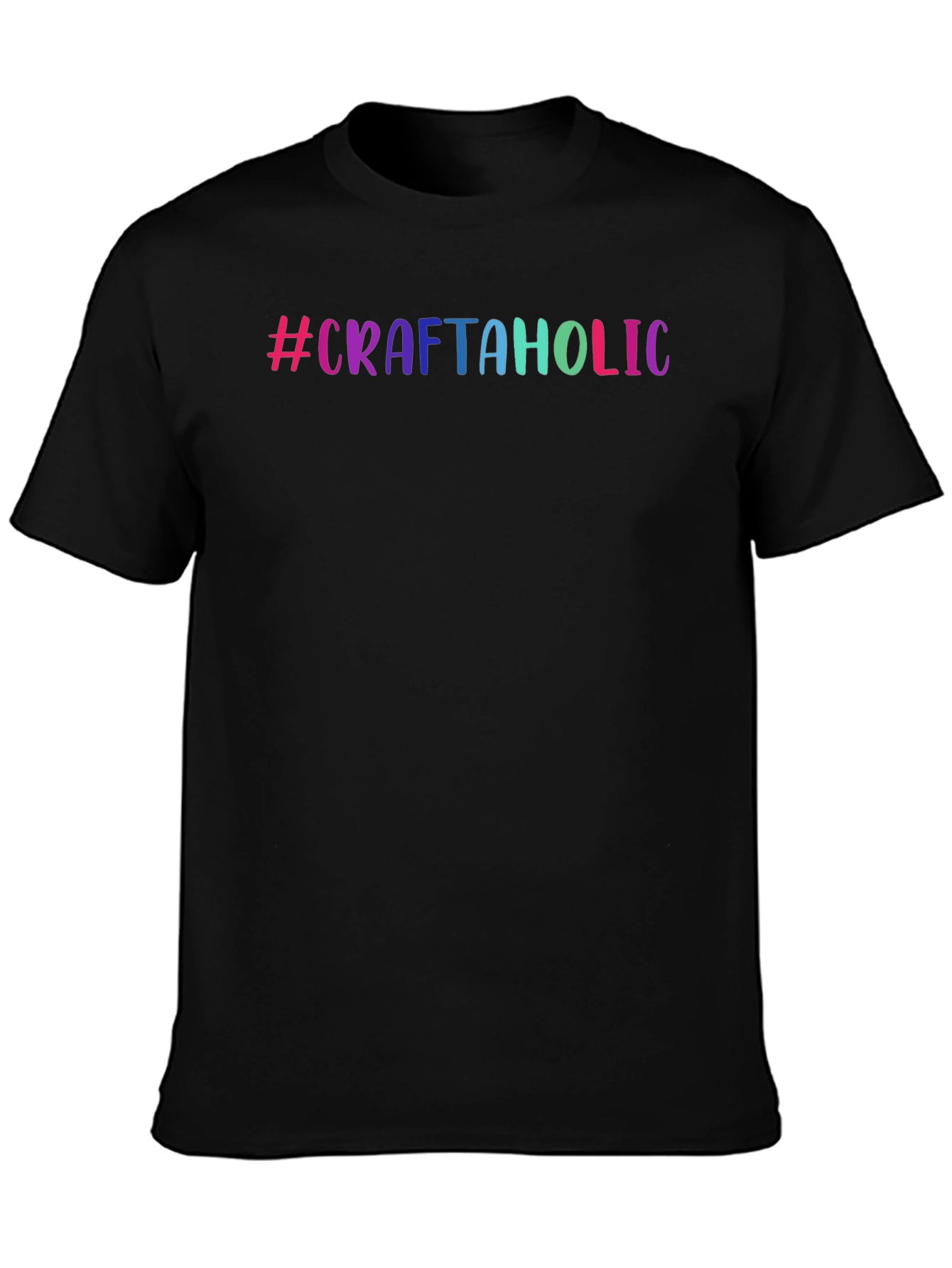 #Craftaholic Unisex Black T-Shirt - Arts & Crafts Lover Tee
