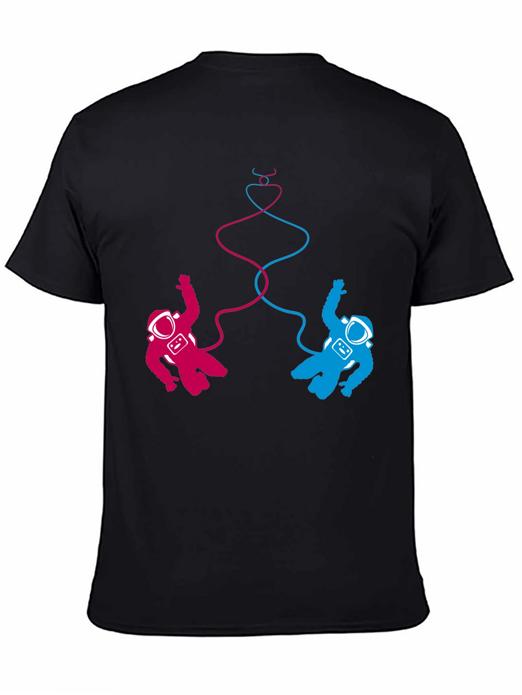 Cosmic Love T-Shirt: Pink & Blue Astronauts