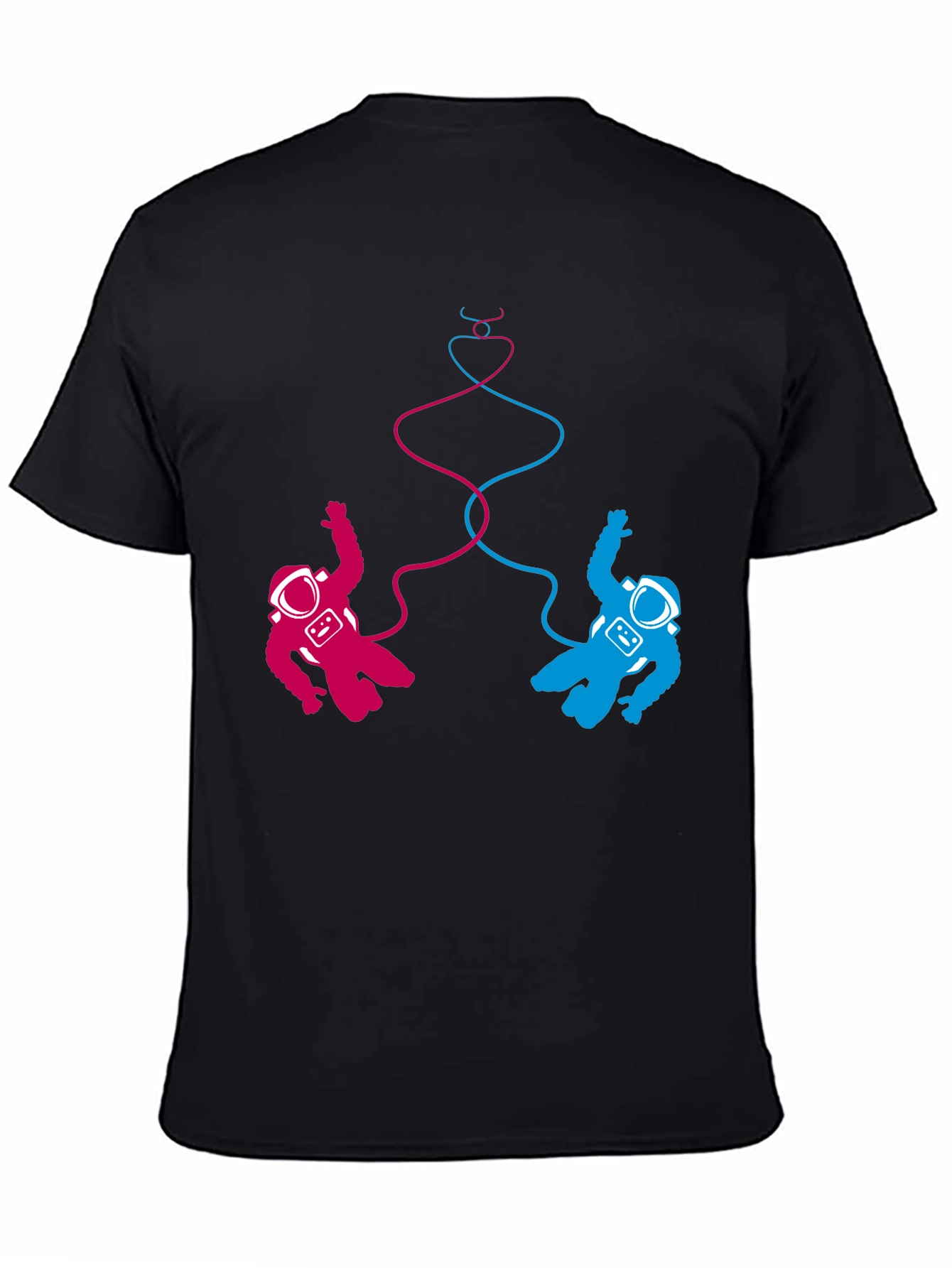 Cosmic Love T-Shirt: Pink & Blue Astronauts
