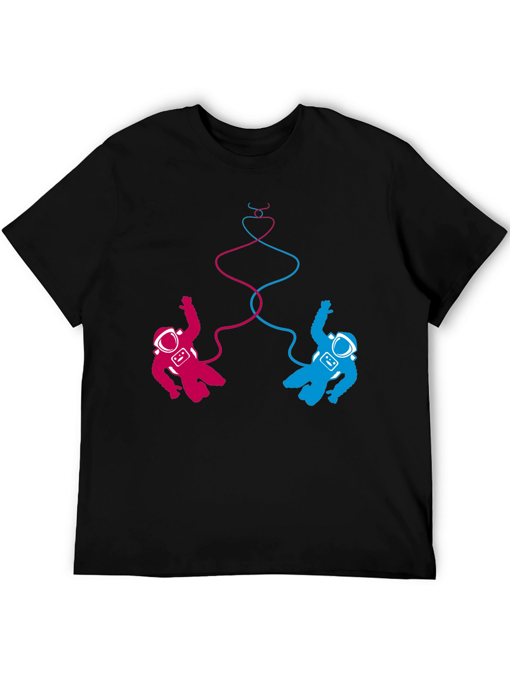 Cosmic Love T-Shirt: Pink & Blue Astronauts
