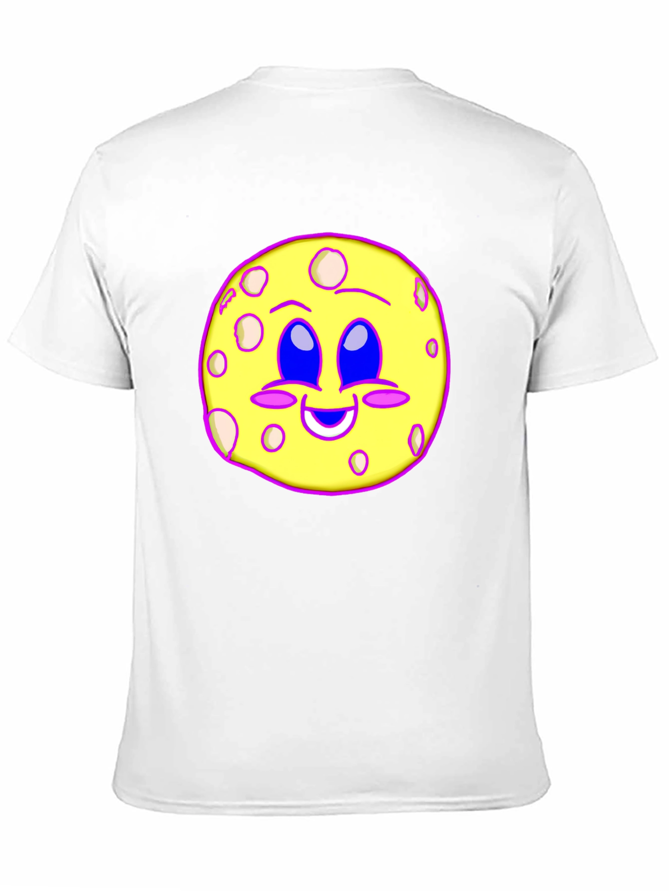 Cute Moon Face Graphic T-Shirt - Black