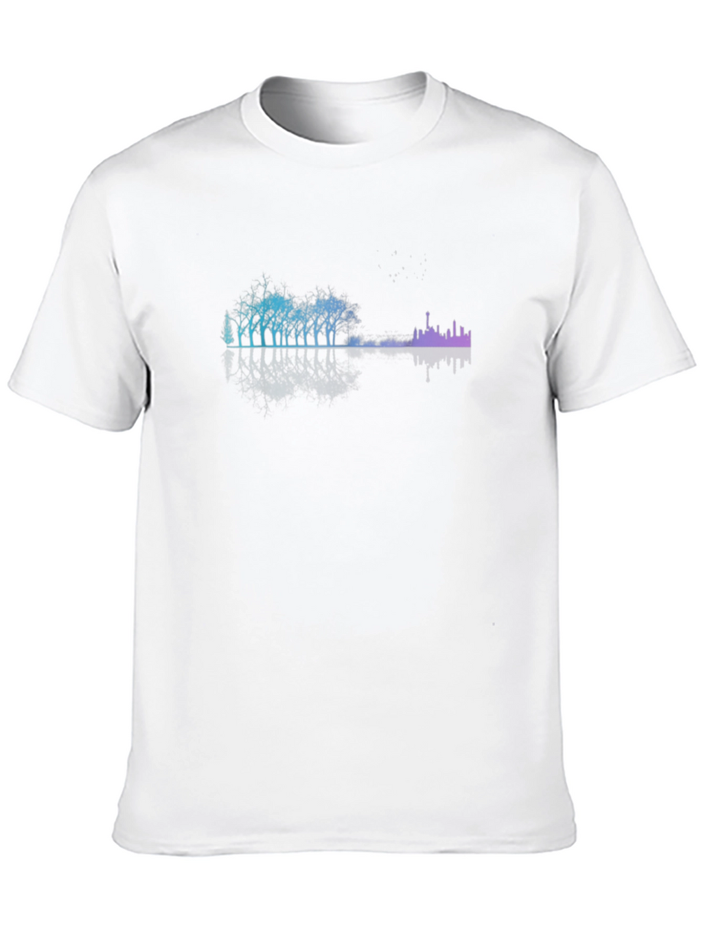 Cityscape Tree Line Black T-Shirt