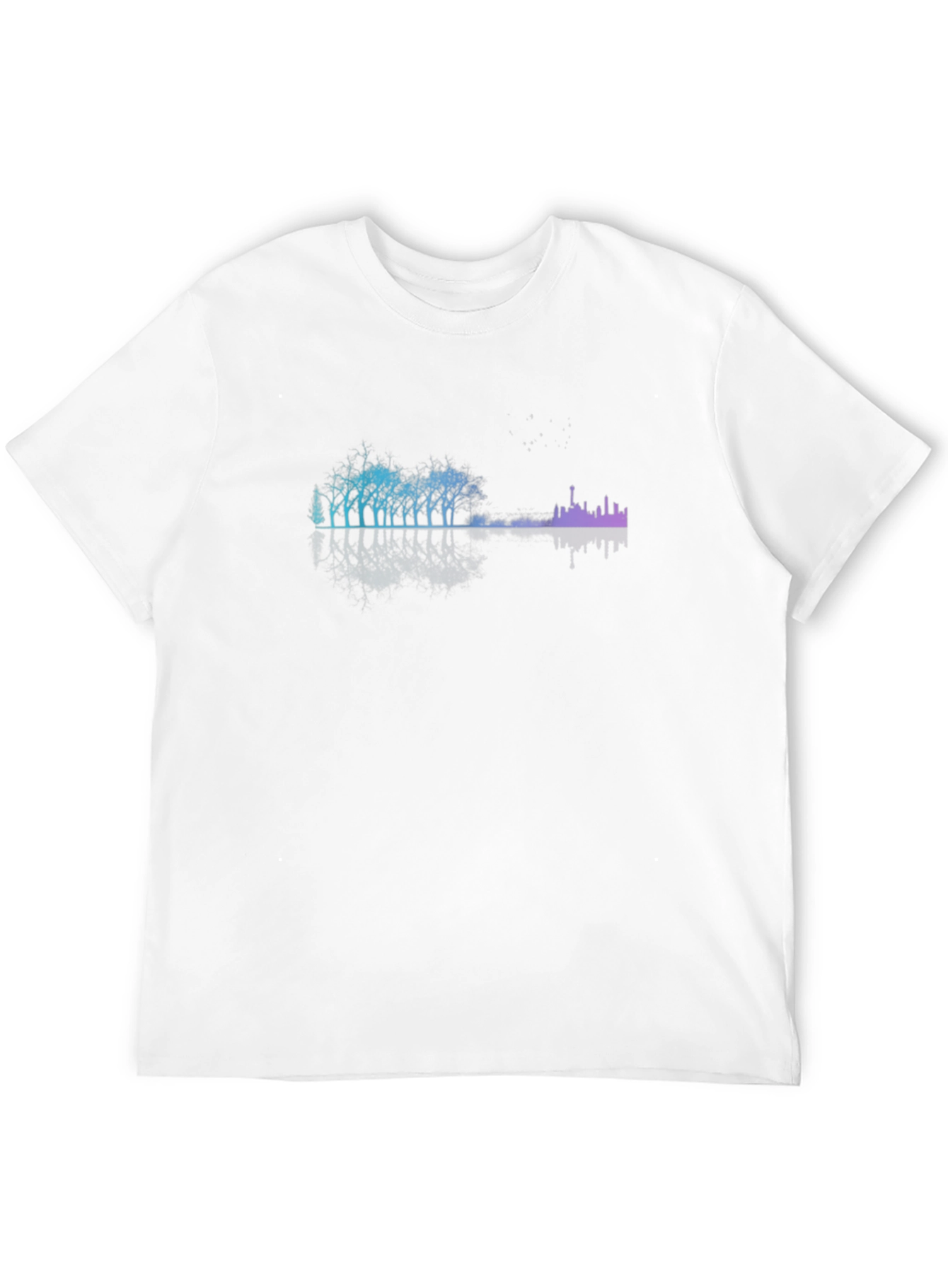 Cityscape Tree Line Black T-Shirt