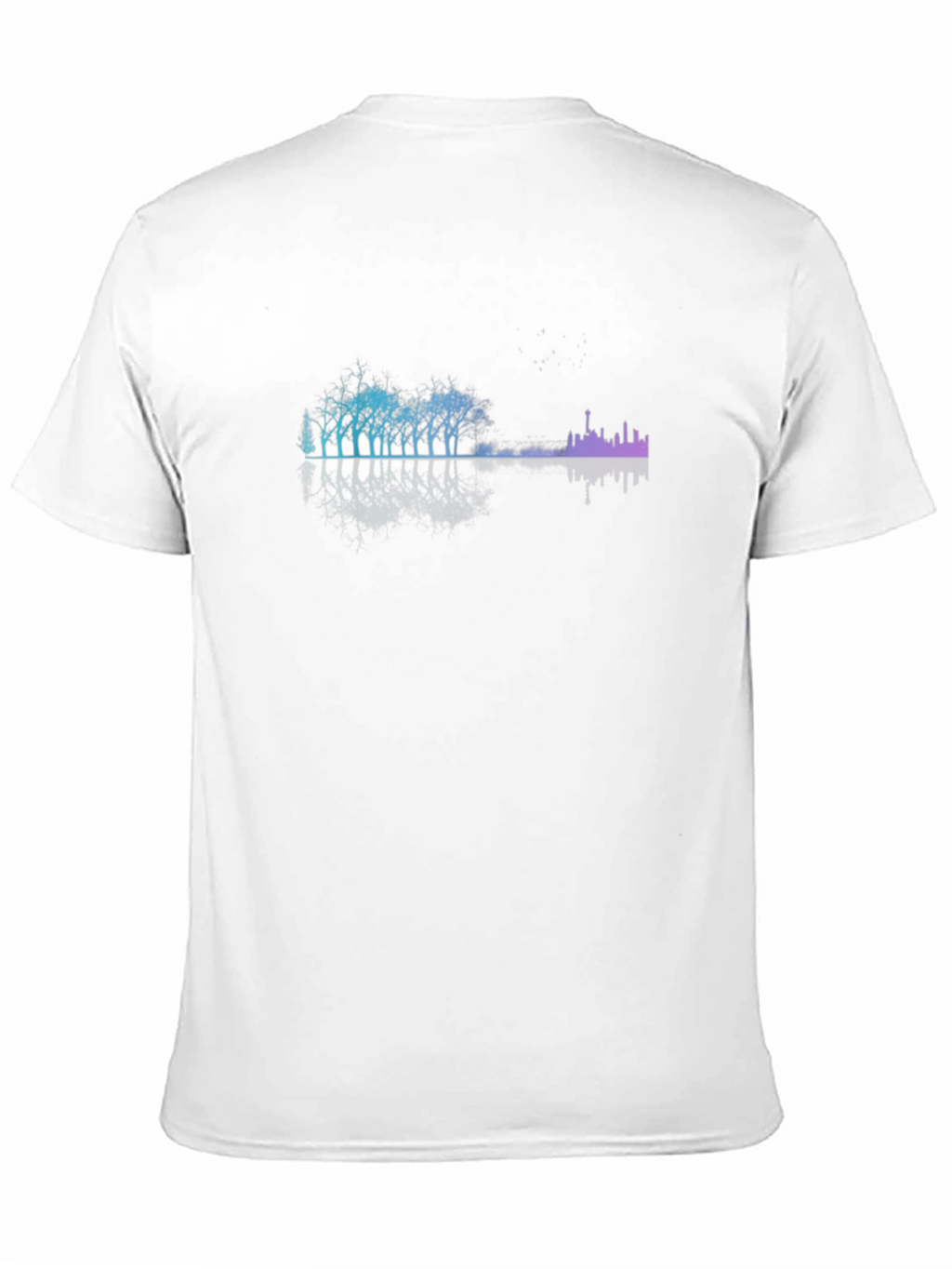 Cityscape Tree Line Black T-Shirt