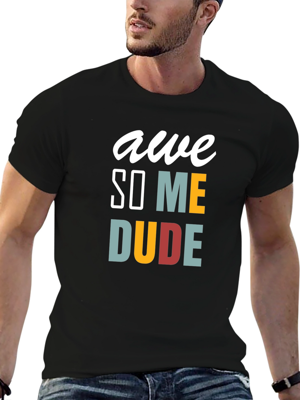 Awesome Dude Graphic Tee - Mens Black T-Shirt