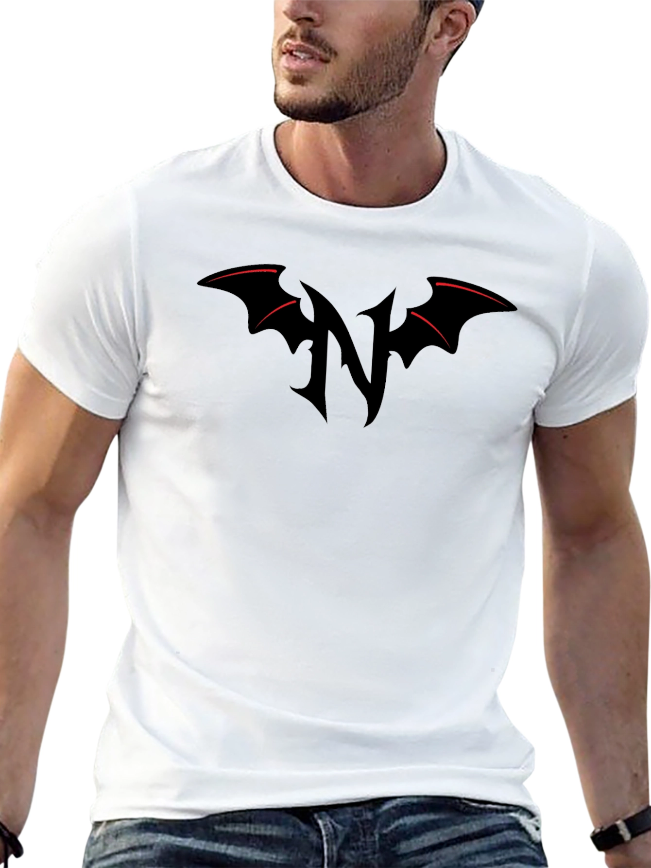 Bat Wing N Graphic Tee - Black