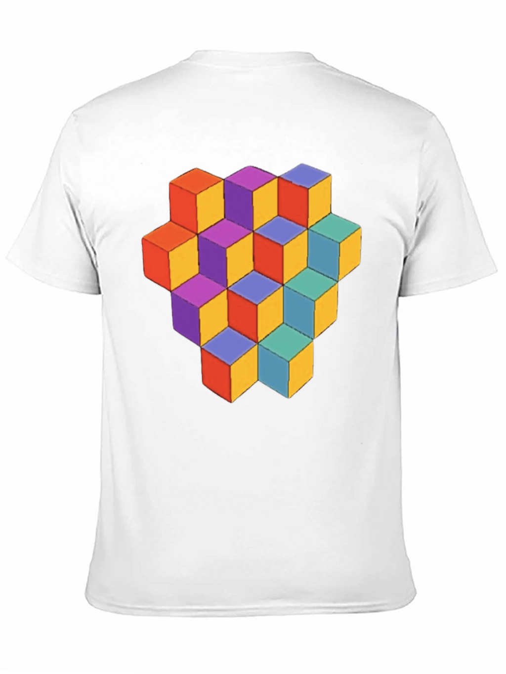 Geometric Cube Graphic Tee - Stylish Mens T-Shirt