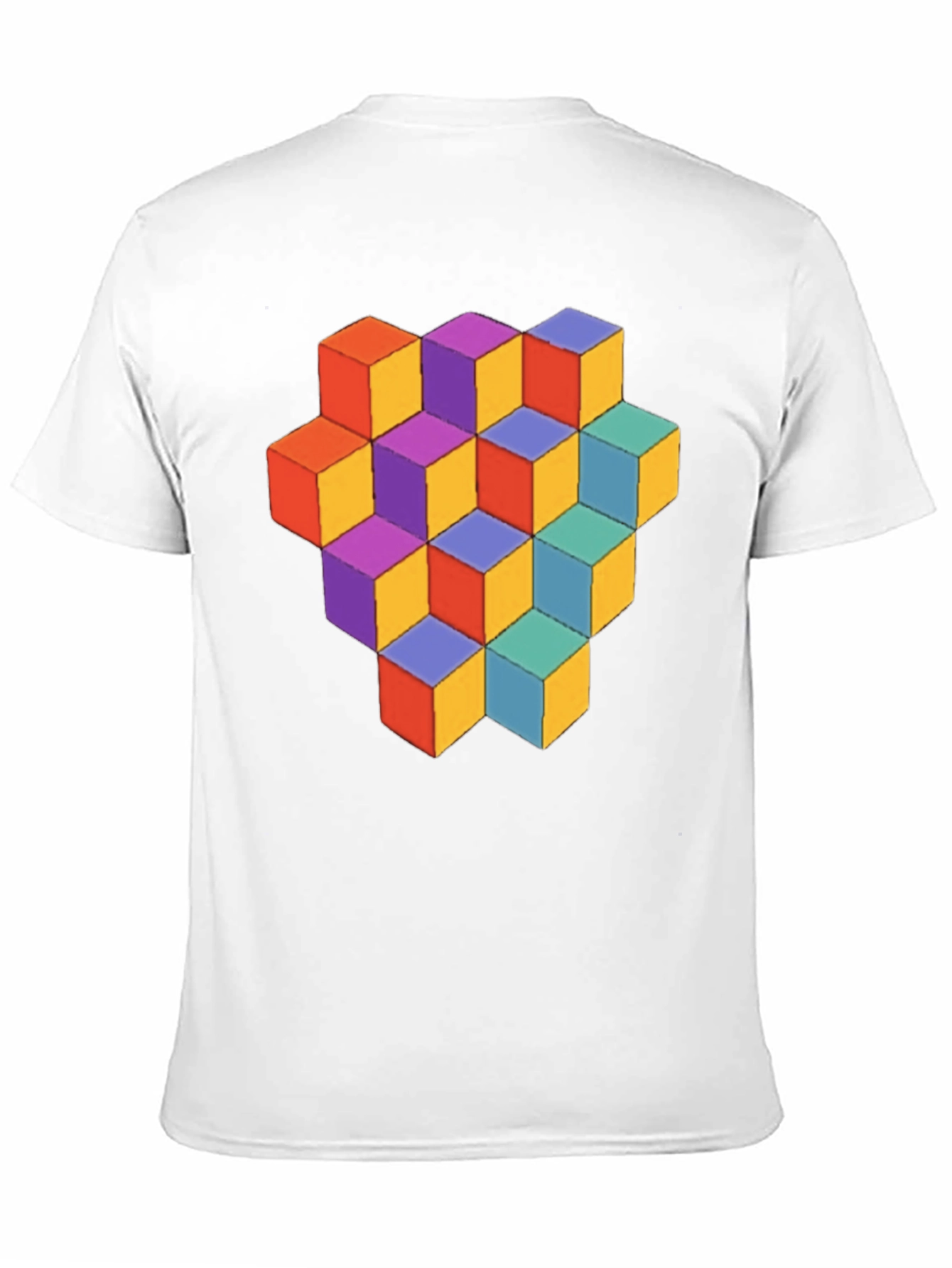 Geometric Cube Graphic Tee - Stylish Mens T-Shirt