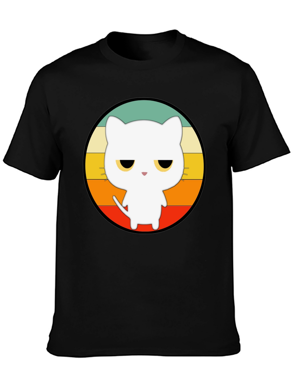 Retro Cat Graphic T-Shirt - Unisex Black Tee