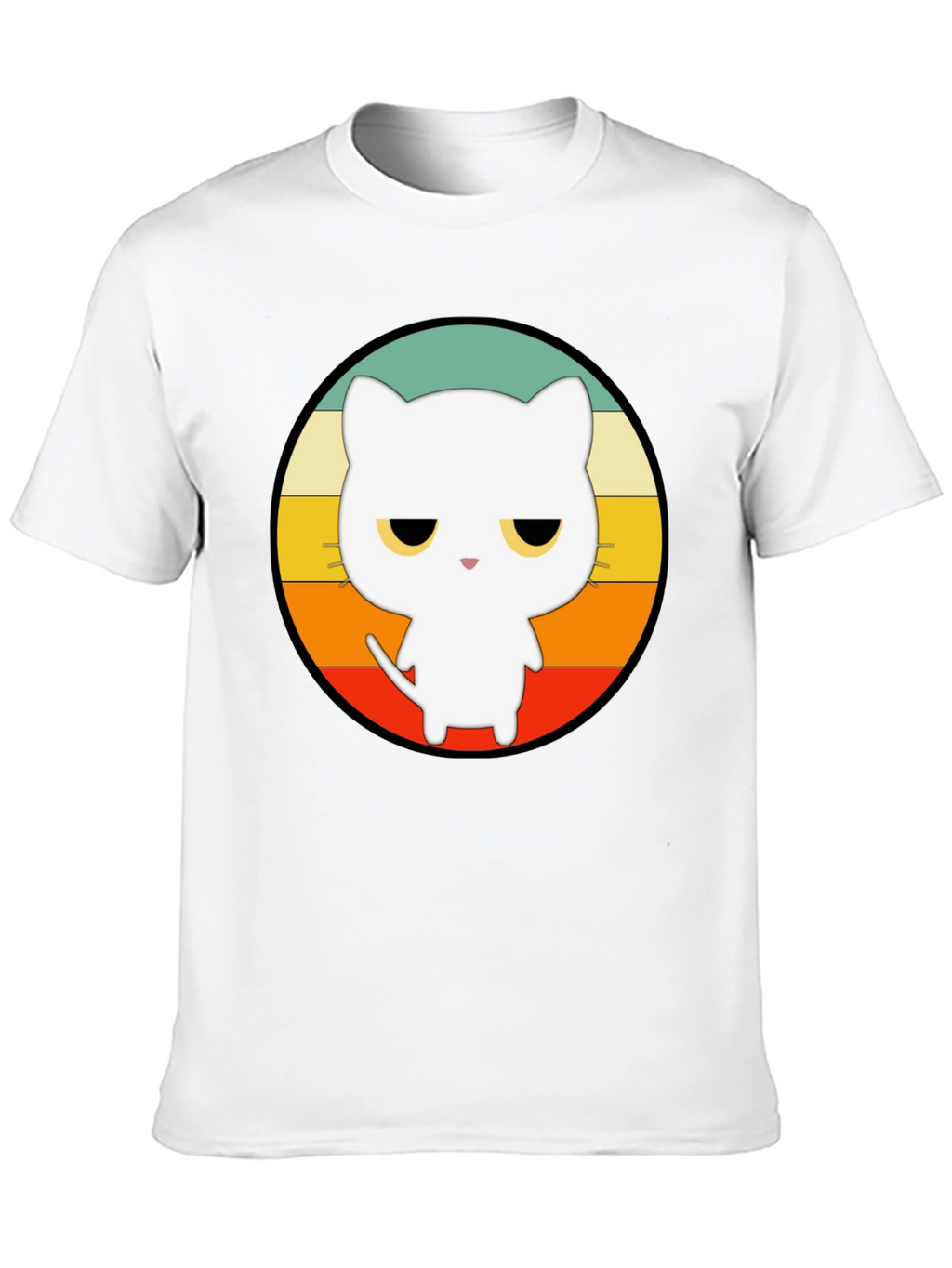 Retro Cat Graphic T-Shirt - Unisex Black Tee