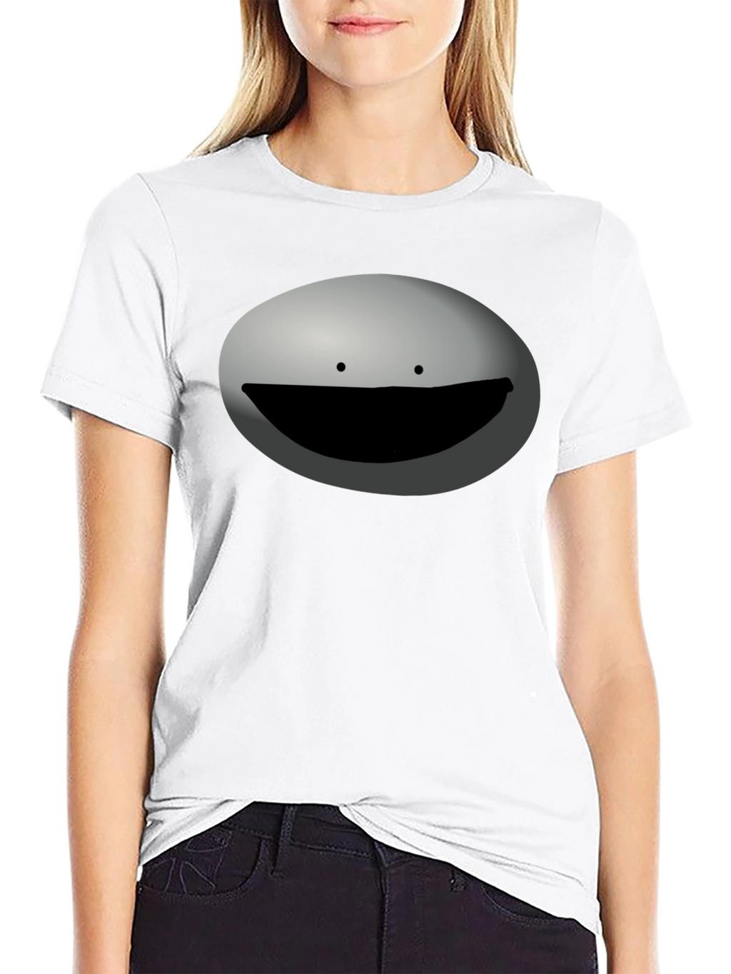 Funny Minimalist Face Black Graphic Tee