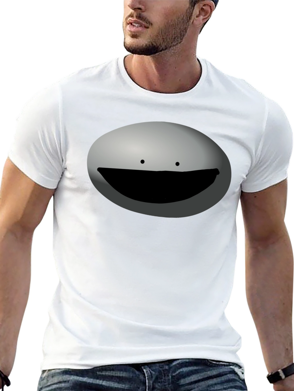 Funny Minimalist Face Black Graphic Tee