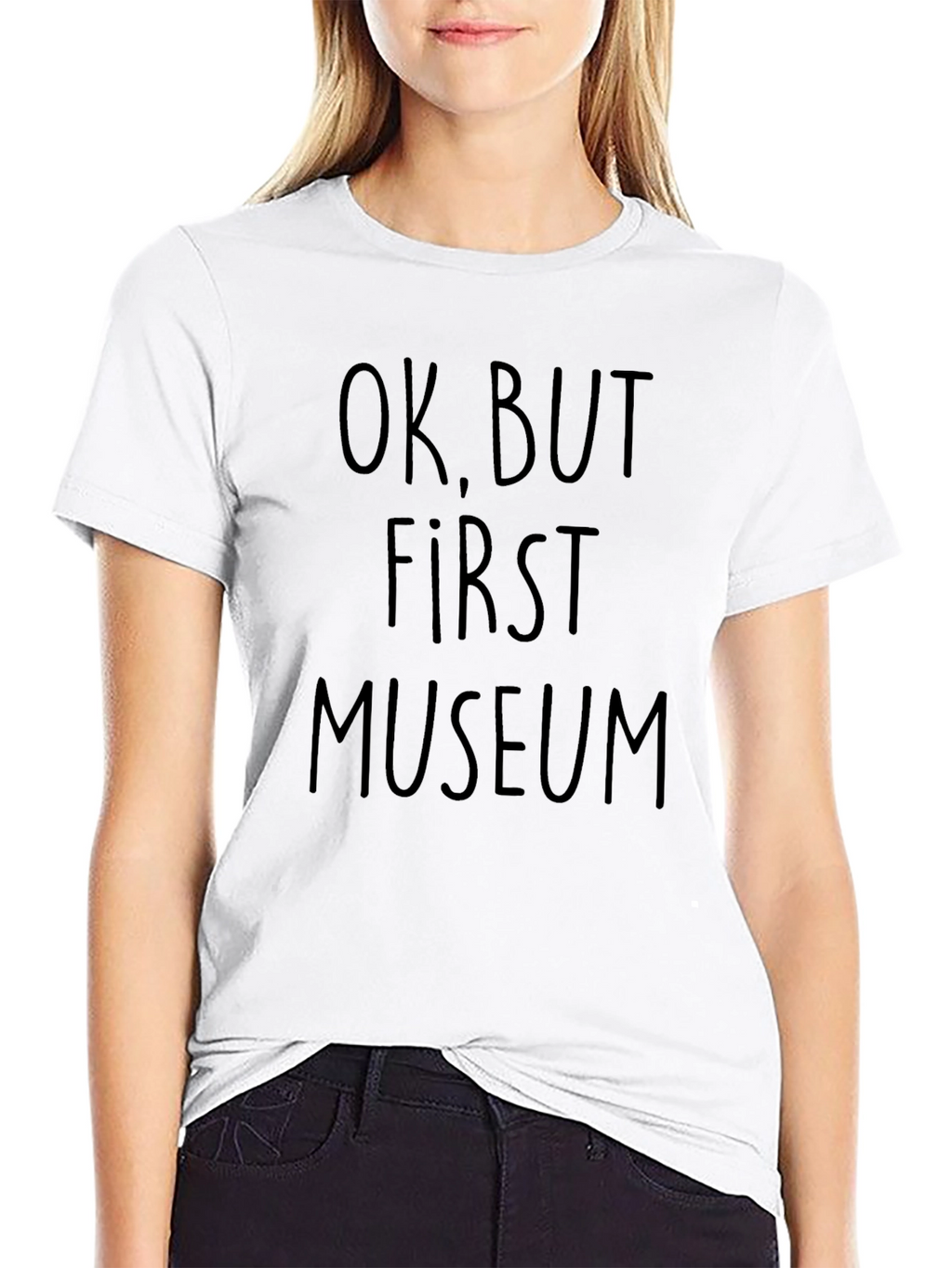 Ok But First Museum Black Graphic Tee