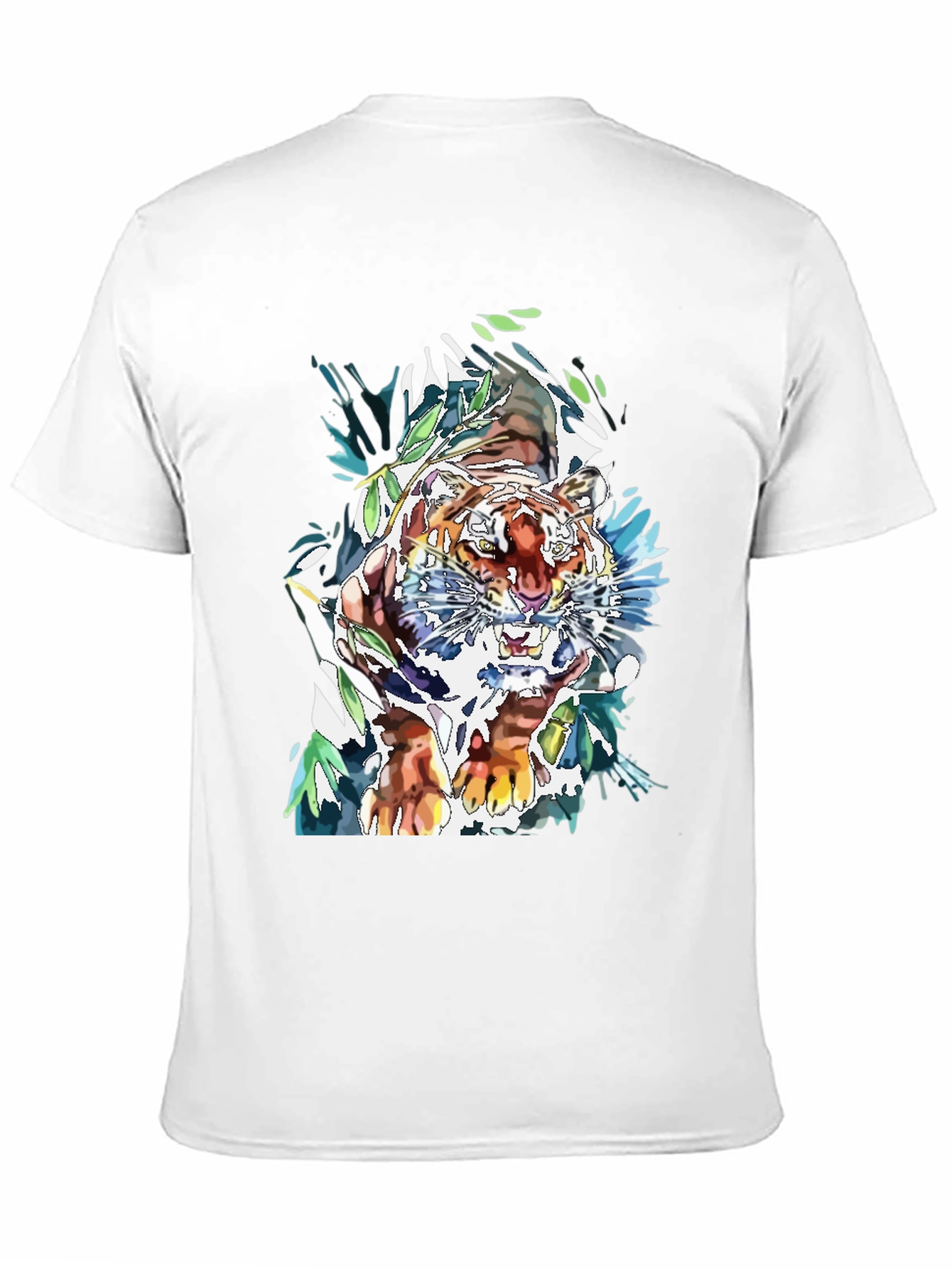 Tiger Graphic Print Mens Black T-Shirt