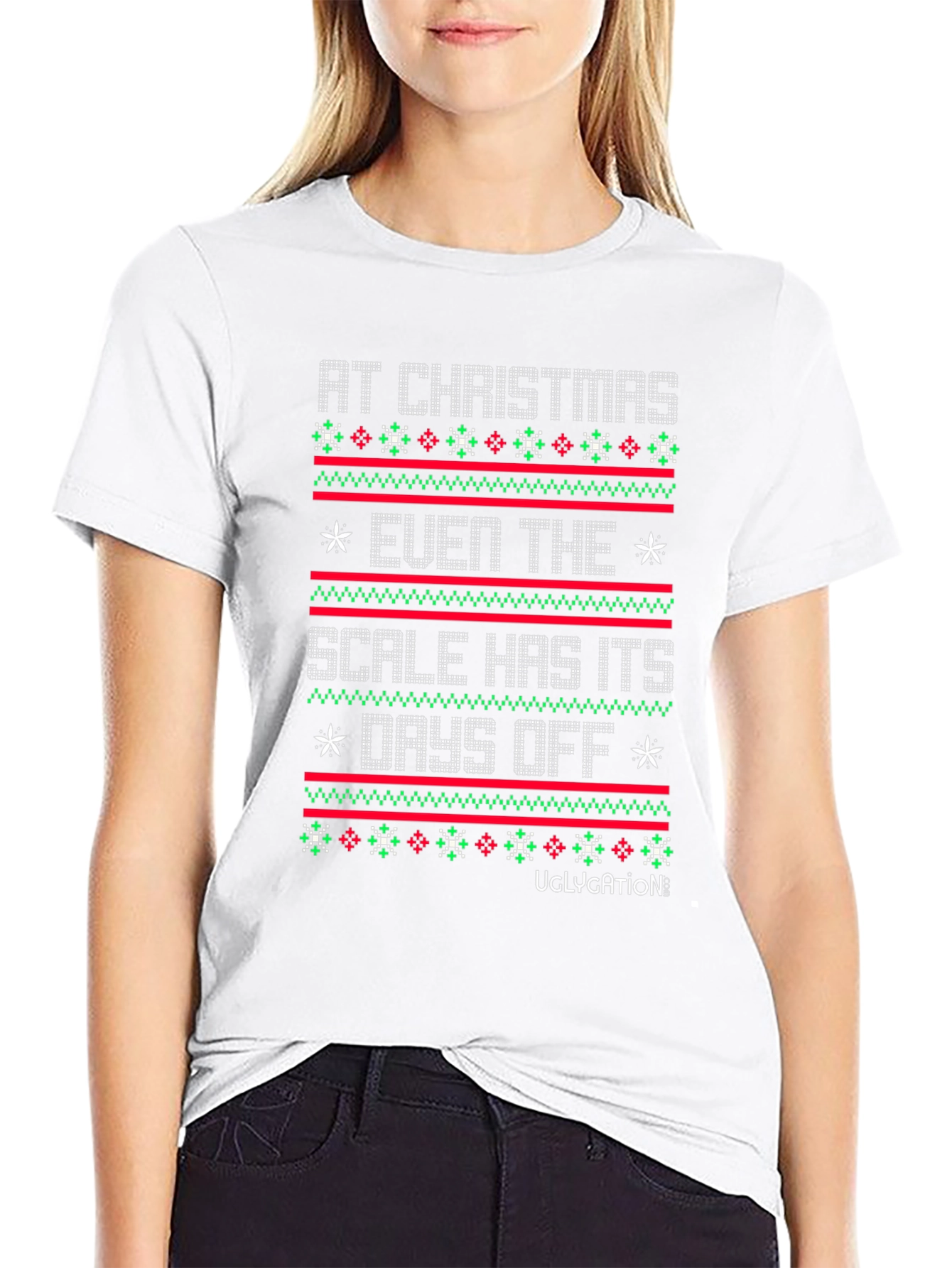 Funny Christmas Scale Mens T-shirt