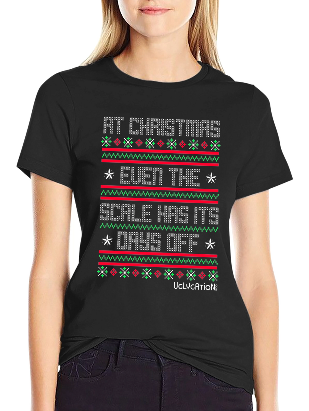 Funny Christmas Scale Mens T-shirt