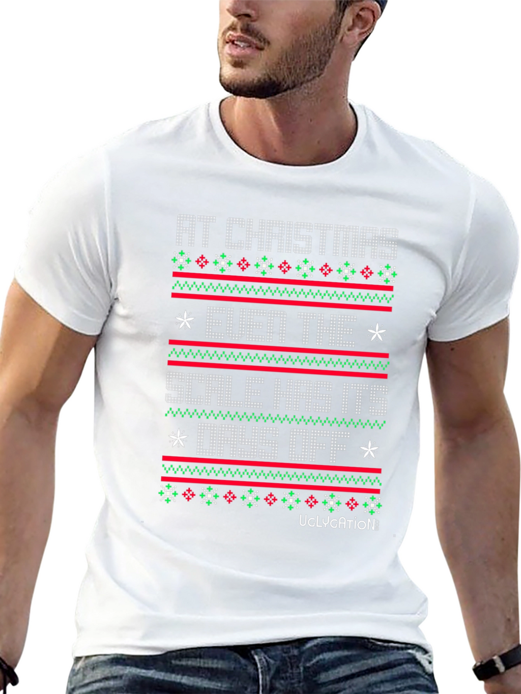 Funny Christmas Scale Mens T-shirt