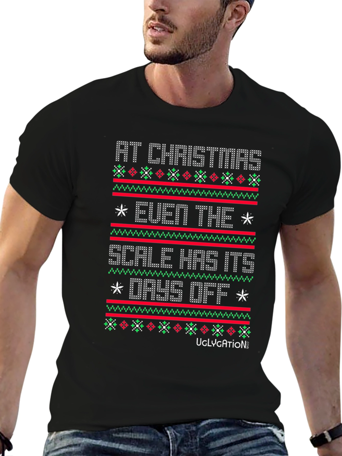 Funny Christmas Scale Mens T-shirt
