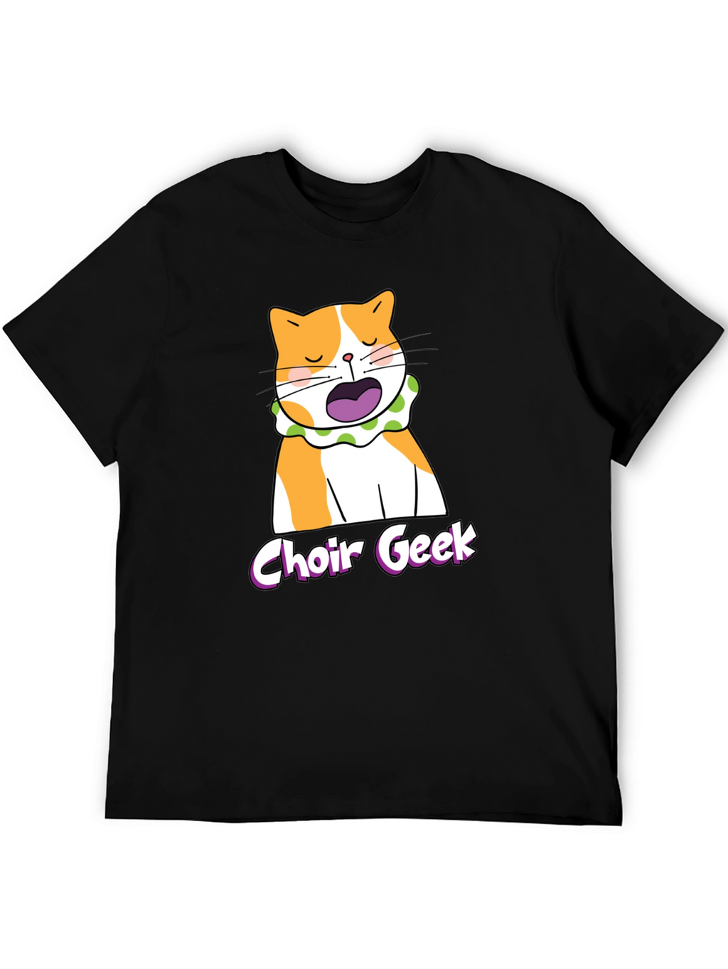 Choir Geek Cat T-Shirt - Black Funny Music Tee