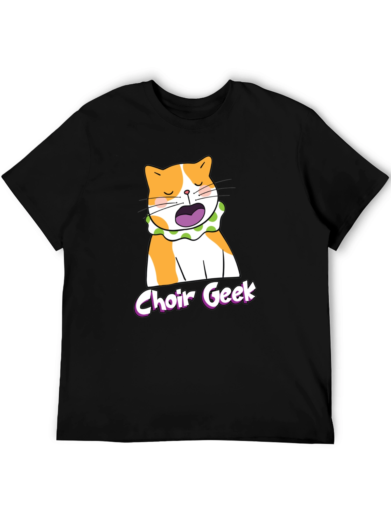 Choir Geek Cat T-Shirt - Black Funny Music Tee