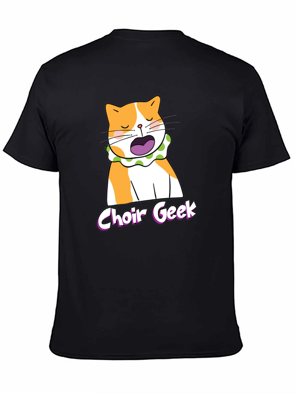 Choir Geek Cat T-Shirt - Black Funny Music Tee