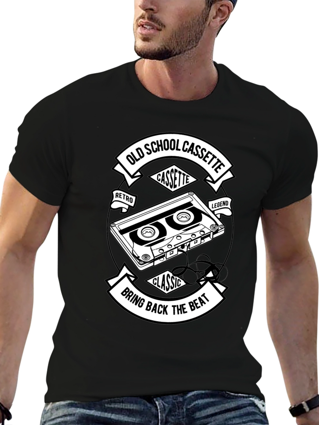 Old School Cassette Black T-Shirt - Retro Music Lover