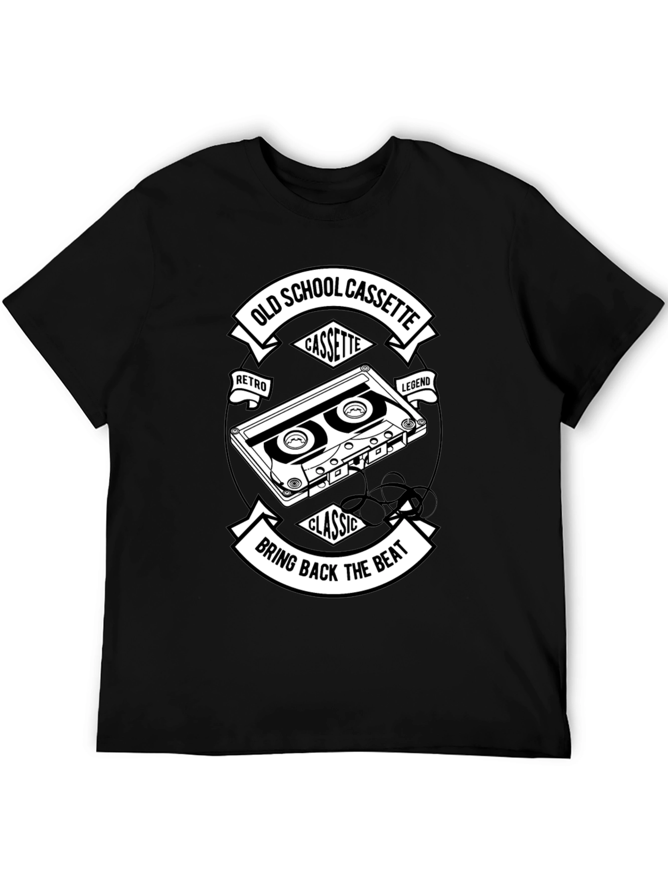 Old School Cassette Black T-Shirt - Retro Music Lover