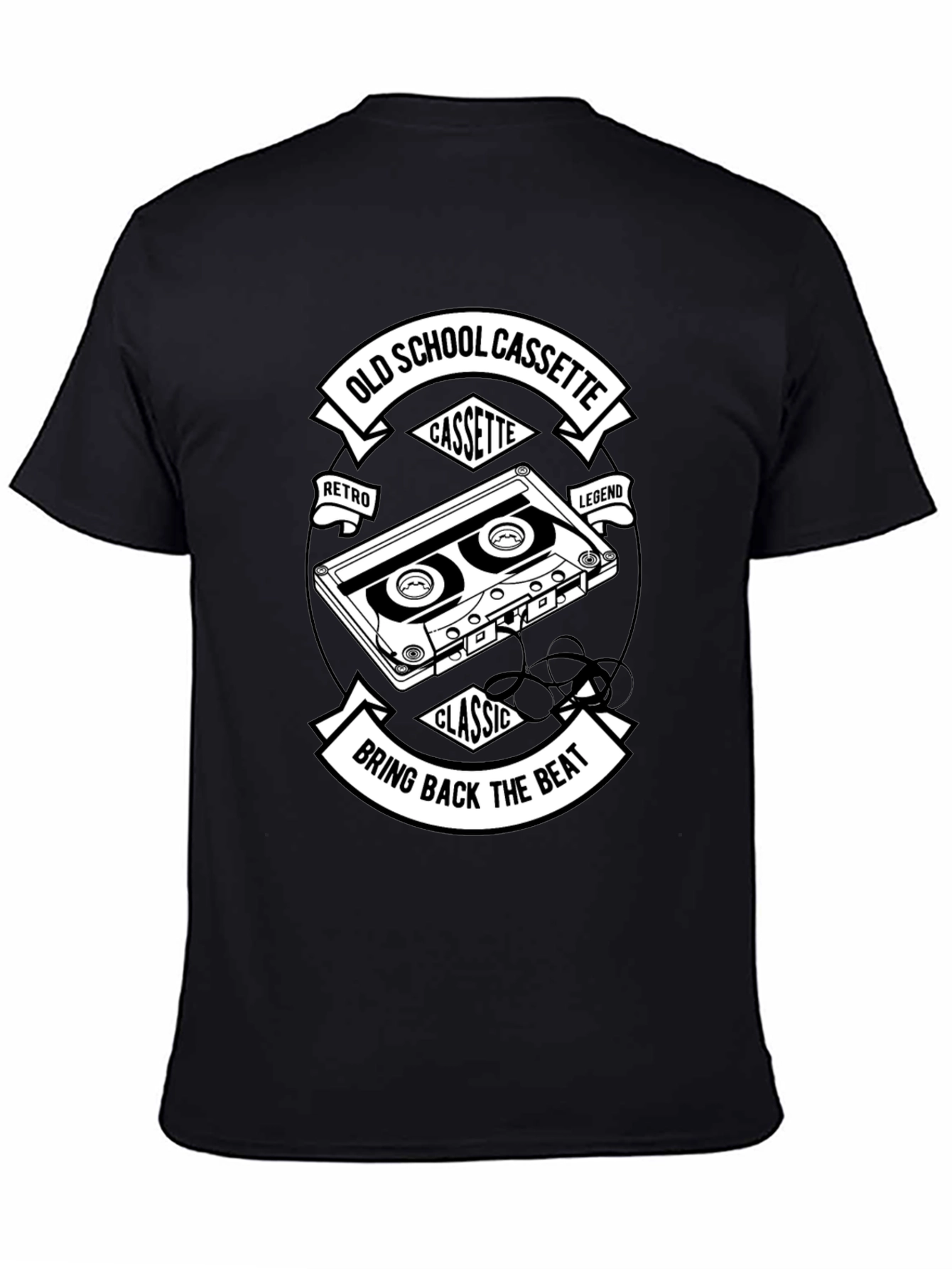 Old School Cassette Black T-Shirt - Retro Music Lover