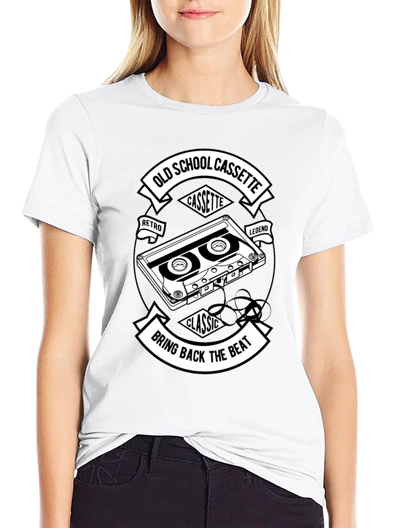 Old School Cassette Black T-Shirt - Retro Music Lover
