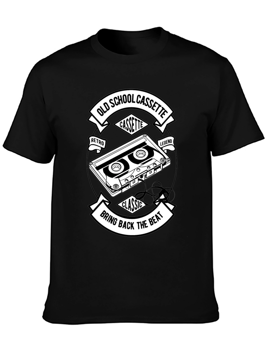 Old School Cassette Black T-Shirt - Retro Music Lover