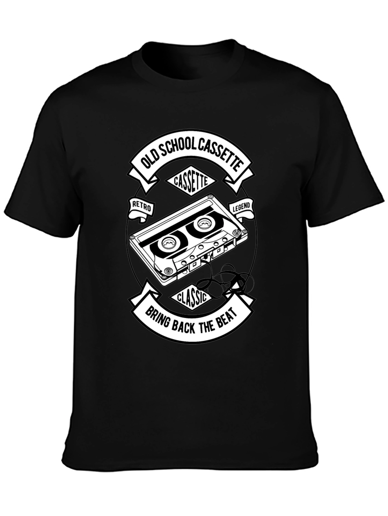 Old School Cassette Black T-Shirt - Retro Music Lover